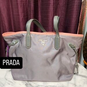 PRADA Gray Nylon Tote